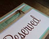 Beach Reserved Sign with Jute and Starfish, Seaside Wedding, Tropical Signs