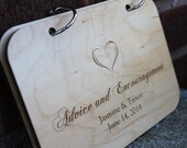 Marriage Advice for the Bride and Groom, Rustic Wedding, Blank Journal, Bridal Shower Guest Book, Laser Engraved Wood, Heart