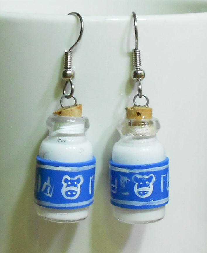 Legend of Zelda Lon Lon milk bottle earrings