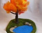 Changing Seasons- Needle Felted Play Mat- Waldorf Toy