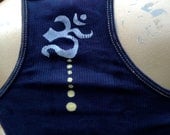 Batik and Moon Print - Dark Blue Tank Top