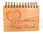 Grandma's Brag Book - Real Wood Covers Engraved Brag Book - memoriesforlifesb