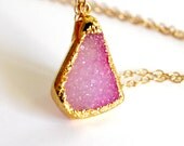 Druzy quartz 14k gold fill necklace