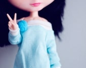 Blue Pompom Blythe size Sweater