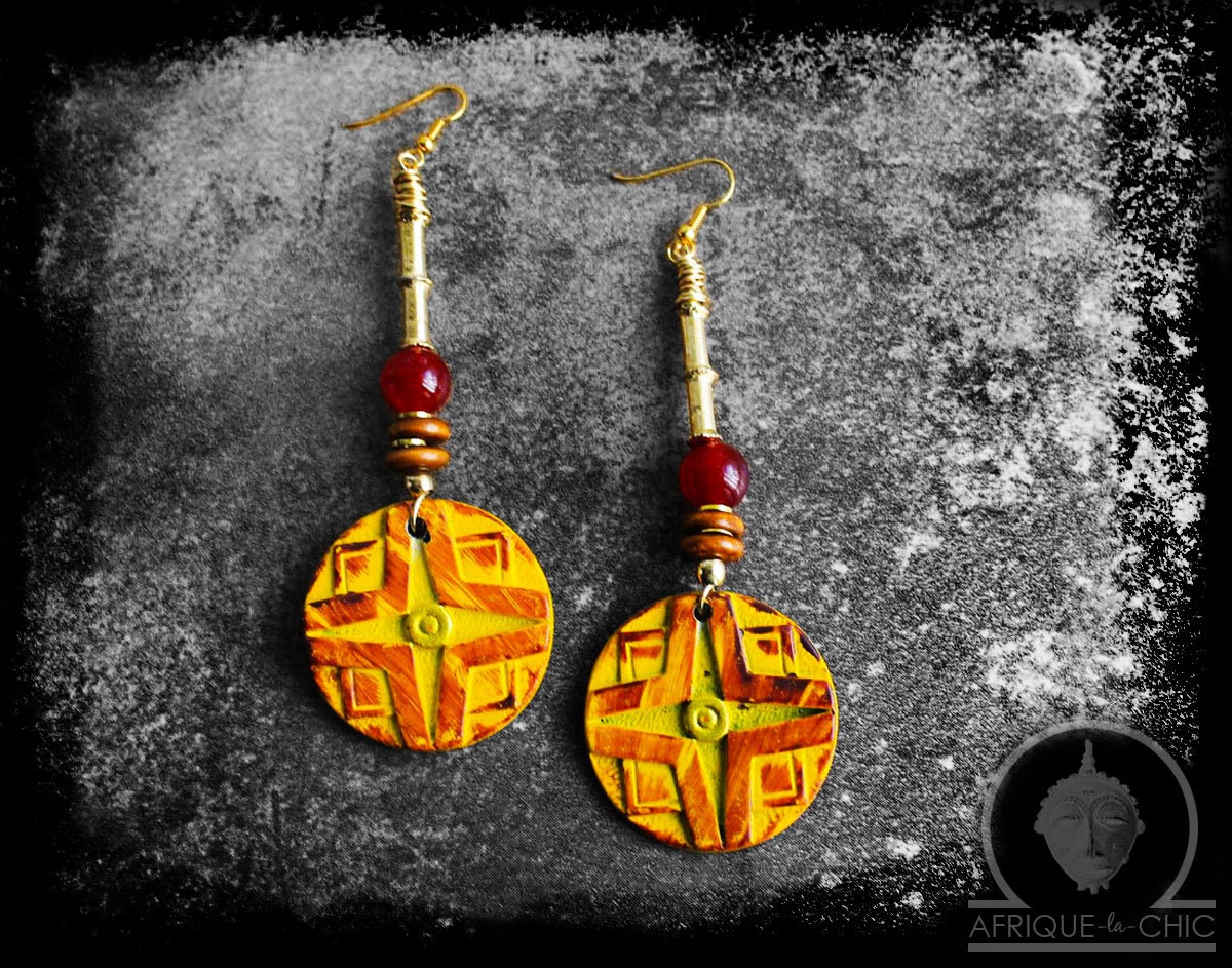 Amaka African Shield Earrings