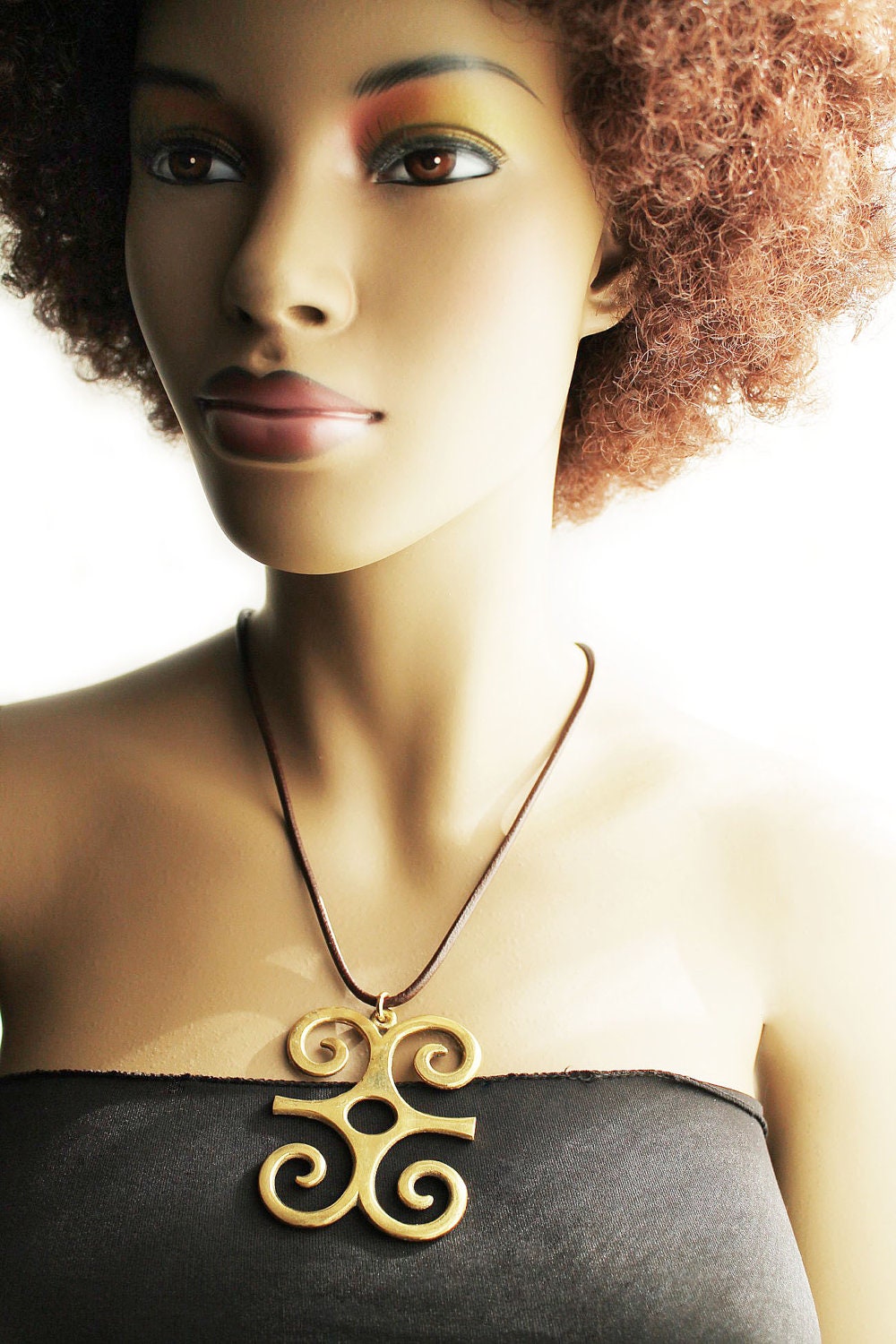 Dwennimmen Adinkra Symbol Large Pendant Necklace