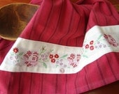 Tea Towel with a Vintage Touch - The Rose Row  - Vintage Recycled to Upcycled Home Decor