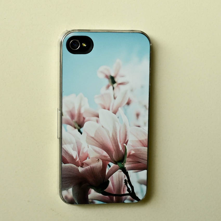 Spring .iphone 4s case . Aspire .  Apple iphone . pastel . pink flower photography .blue . dreamy photo . vintage inspired .  garden . tree