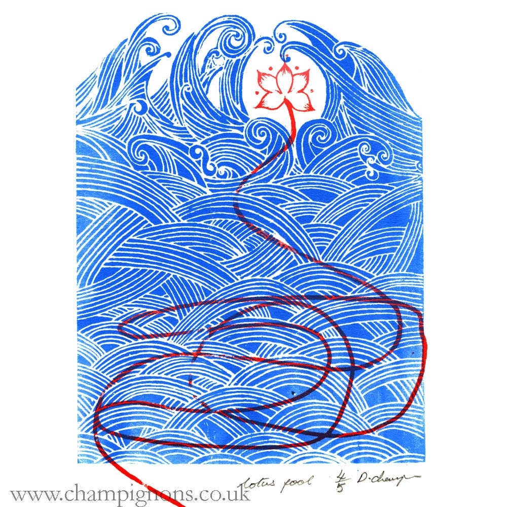Lotus flowering. An original limited edition signed screenprint.