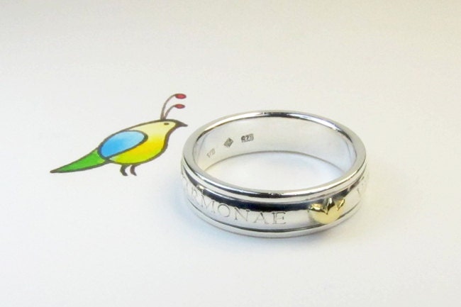 Lives entwined, souls in harmony - Sterling Silver and Gold - Size 11 1/2