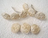 4 button barrette - ivory roses - wedding occasion bridesmaid  hair accessory