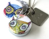 Owl Locket Necklace - Wise Stamped Necklace Jewelry - Picture Locket By Polarity and Corid