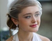 Bridal Birdcage Veil Single Layer Tulle in Matte Ivory or White Easy Fit  Bandeau Style by Fine & Fleurie