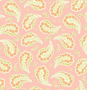 Heather Bailey Freshcut Dotted Paisley Peach Fabric, 1 Yard