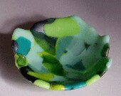 Fused glass bowl - recycled fused glass - small and precious