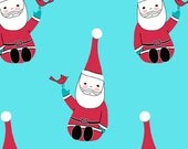 Santa Claus is Coming to Town by Creative Thursday, Santa in aqua, 1 yard