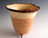 Rustic Red Oak Wood Turned Bowl Turned on a Lathe