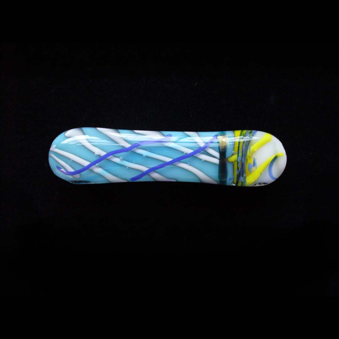 Pop Art Squiggles fused glass barrette