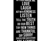 Bucket List House Rules Quotes, Sayings Custom, Lyrics, Vows, Biblical Reading Music Art Words Personalized Canvas Art 10X20