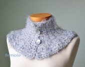 Grey crochet cowl collar A121