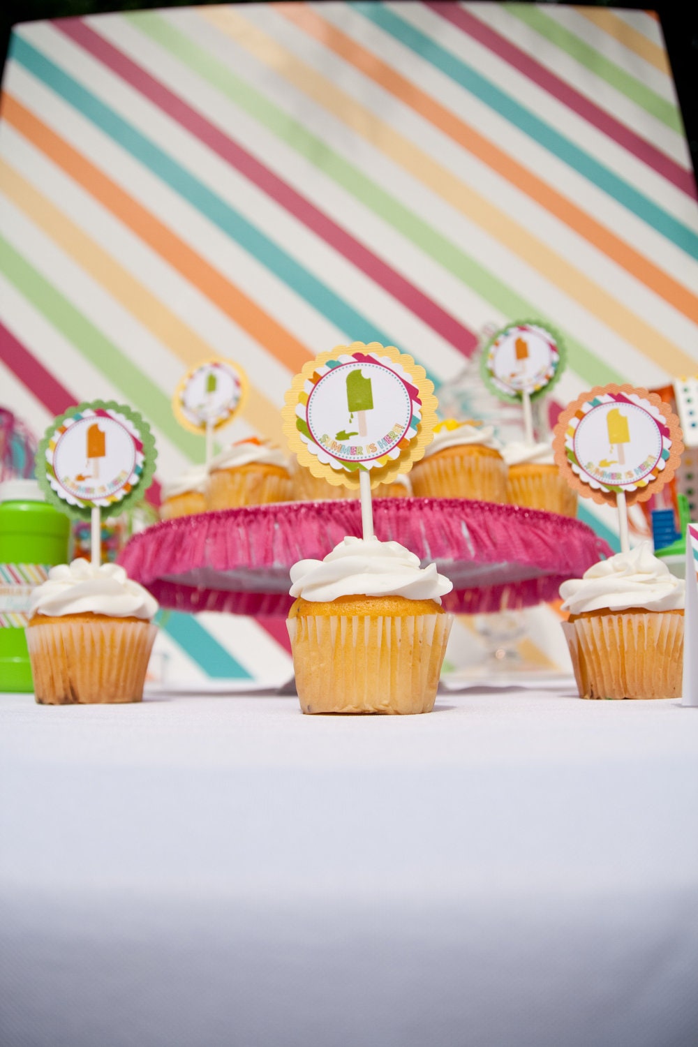 Popsicle Cupcake Toppers Summer Birthday Party Cupcake Toppers set of 12 by Belleza e Luce Il_170x135