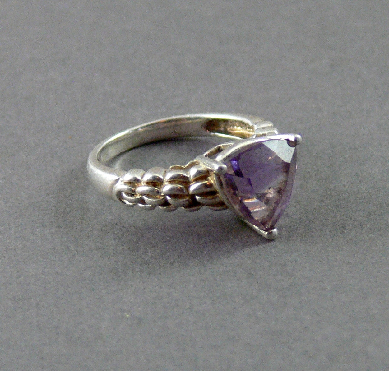 Vintage Sterling Silver Amethyst Ring