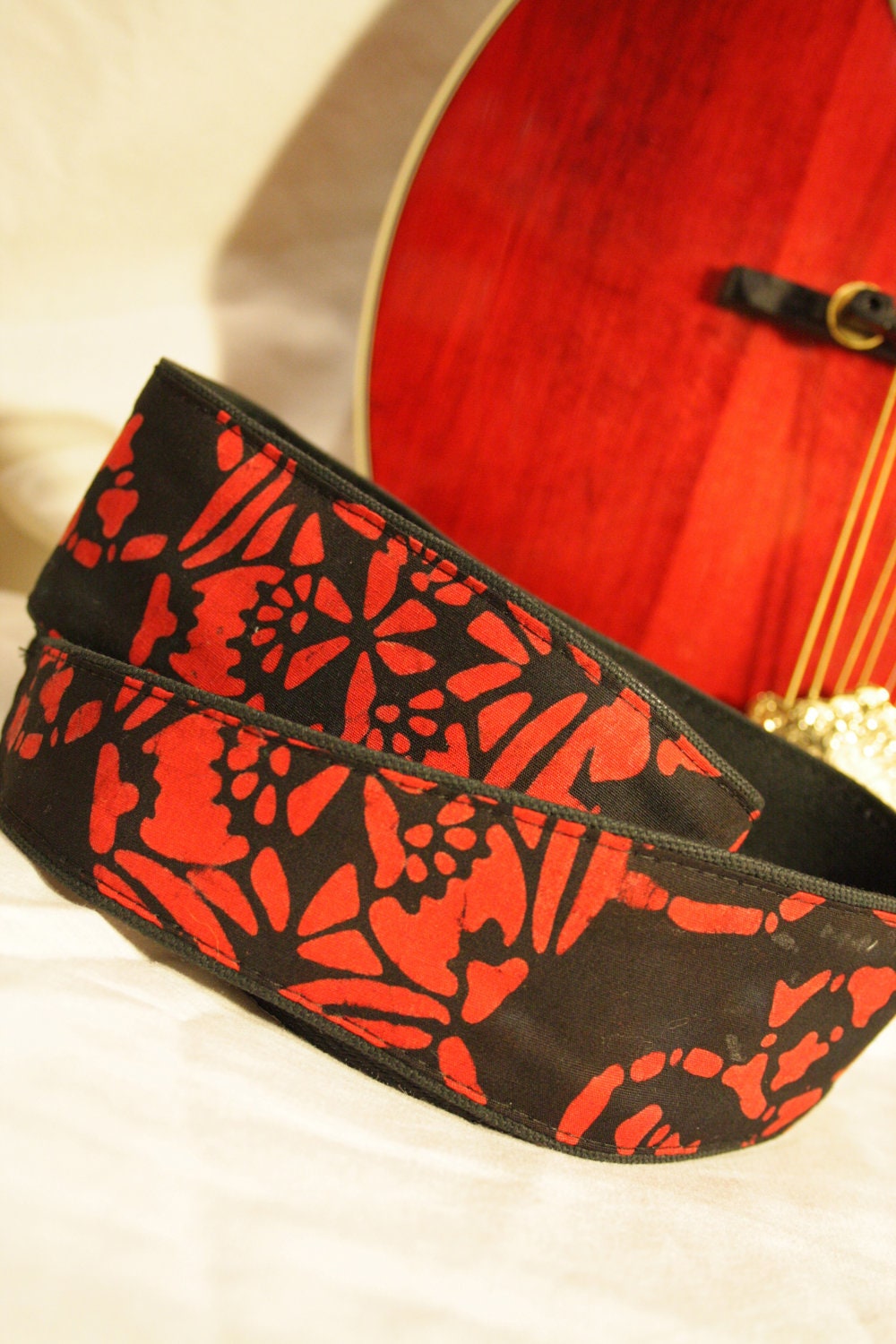 Vegan Mandolin Strap- Celtic Red- Astyle or Fstyle