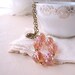Blush  peach pink beaded necklace with vintage German glass