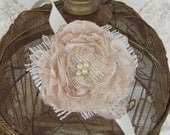 Wedding Wrist or Pin Corsage Burlap and Champagne Made to order