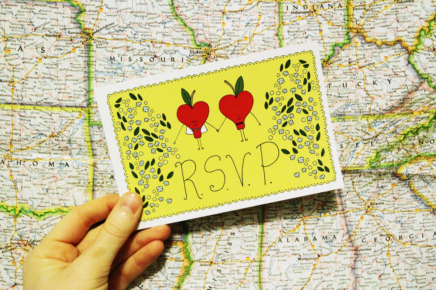 wedding map - invitation and rsvp insert