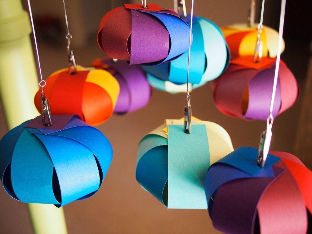 The Alex Mobile - Modern Nursery Mobile in Bold Rainbow Colors