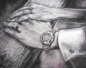 Commission a Wedding Photo Charcoal Drawing