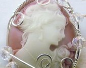 R730 Fine Lady Rose Cameo Pendant Sterling Silver Fine Jewelry