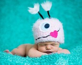 Pink Little Monster Newborn Baby Hat, Photography Prop