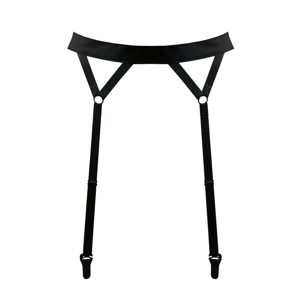 Black Cotton 'Rosemary' Garter Suspender Belt