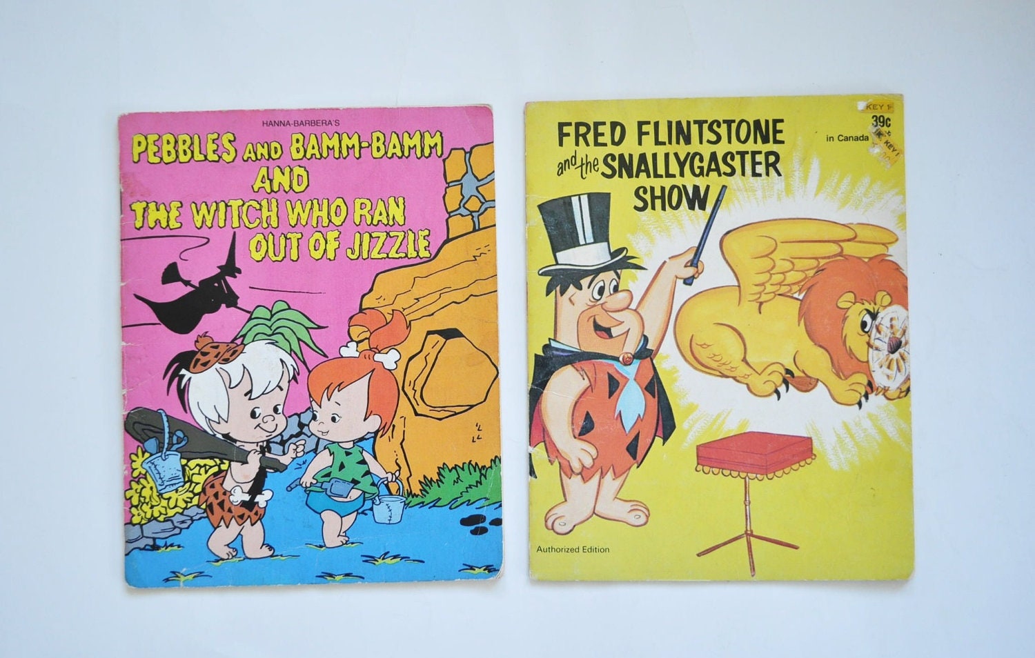 vintage childrens books--The Flintstones- instant collection of two Hanna Barbera books