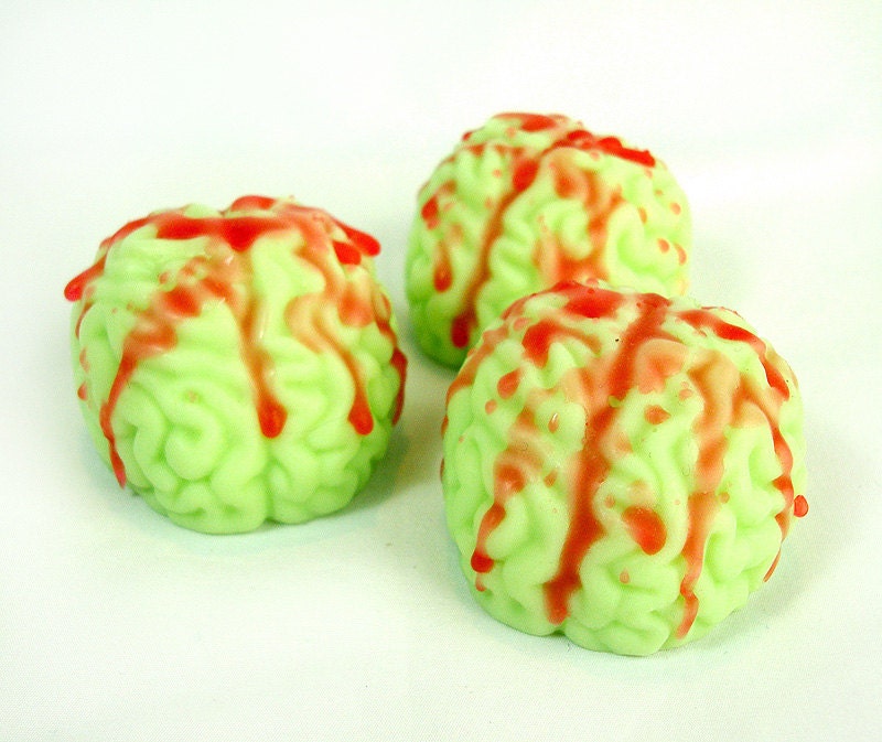 SALE 20% off - ZOMBIES love BRAINZ - soap 2-pack