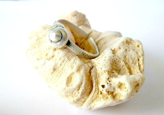 Sea shell sterling silver ring Texture band Lost wax method Nautical Beach jewelry