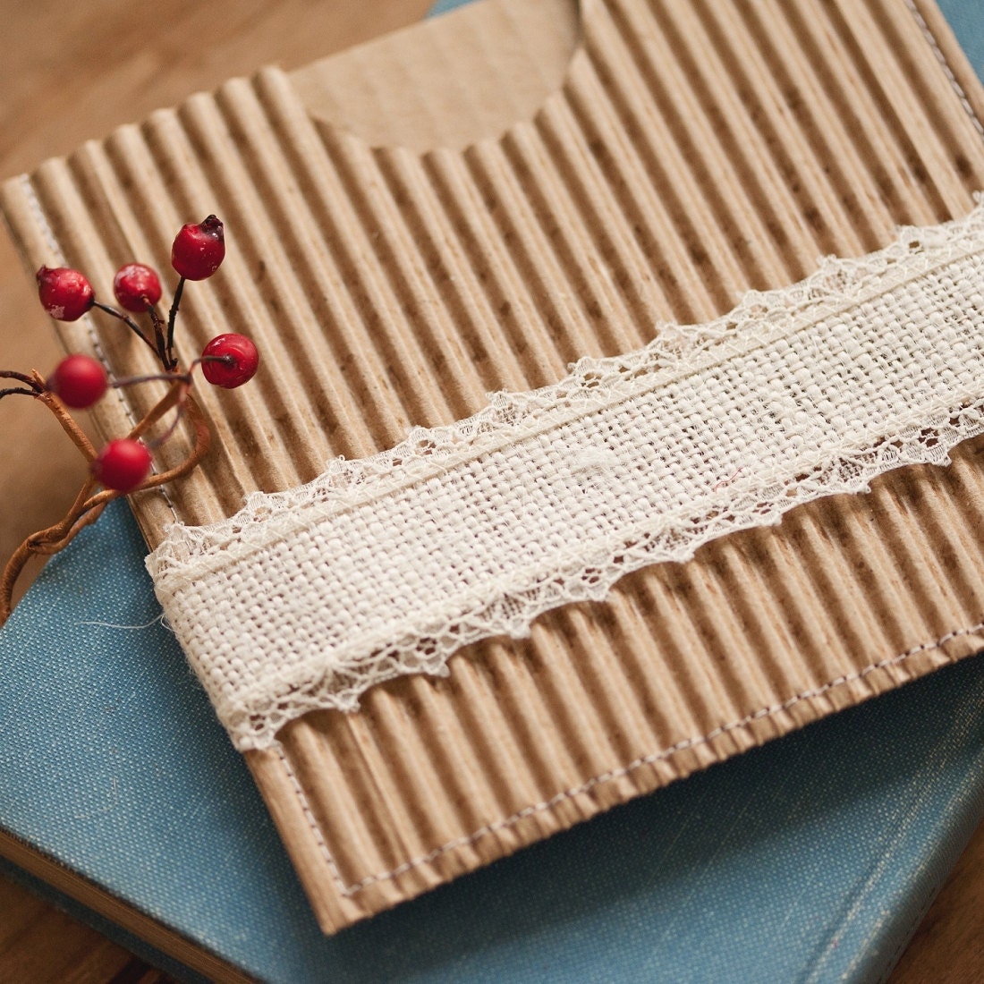 Ivory Lace with Burlap Ribbon - 1.5 inch x 3 yards