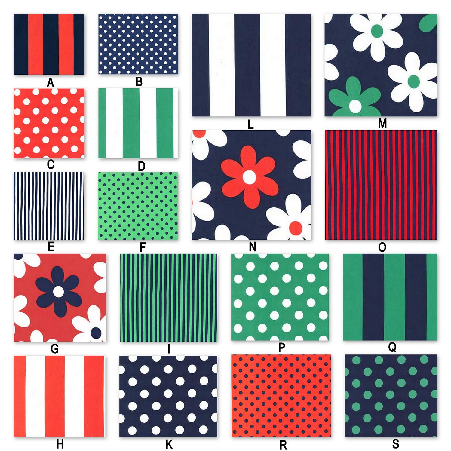Custom Crib Bedding - Prepster - Baby Bedding in Navy Blue, Red and Green