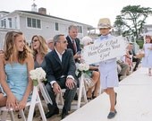 Uncle Here Comes Your BRIDE or GIRL Wedding sign 10x24 REVERSIBLE flower girl ring bearer