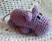 Purple Hippo - Stuffed Animal - Cute Crochet Toy