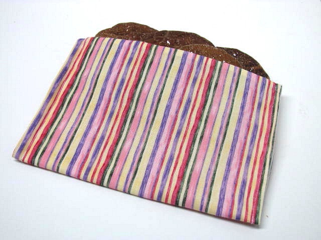 Stripes ReUsable Snack Bag Eco Friendly Lunch Bag Shades of Pink,Yellow, and Purple Women's Girl's Snack Bag