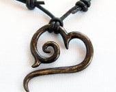 Antique Bronze Tribal Heart Pendant