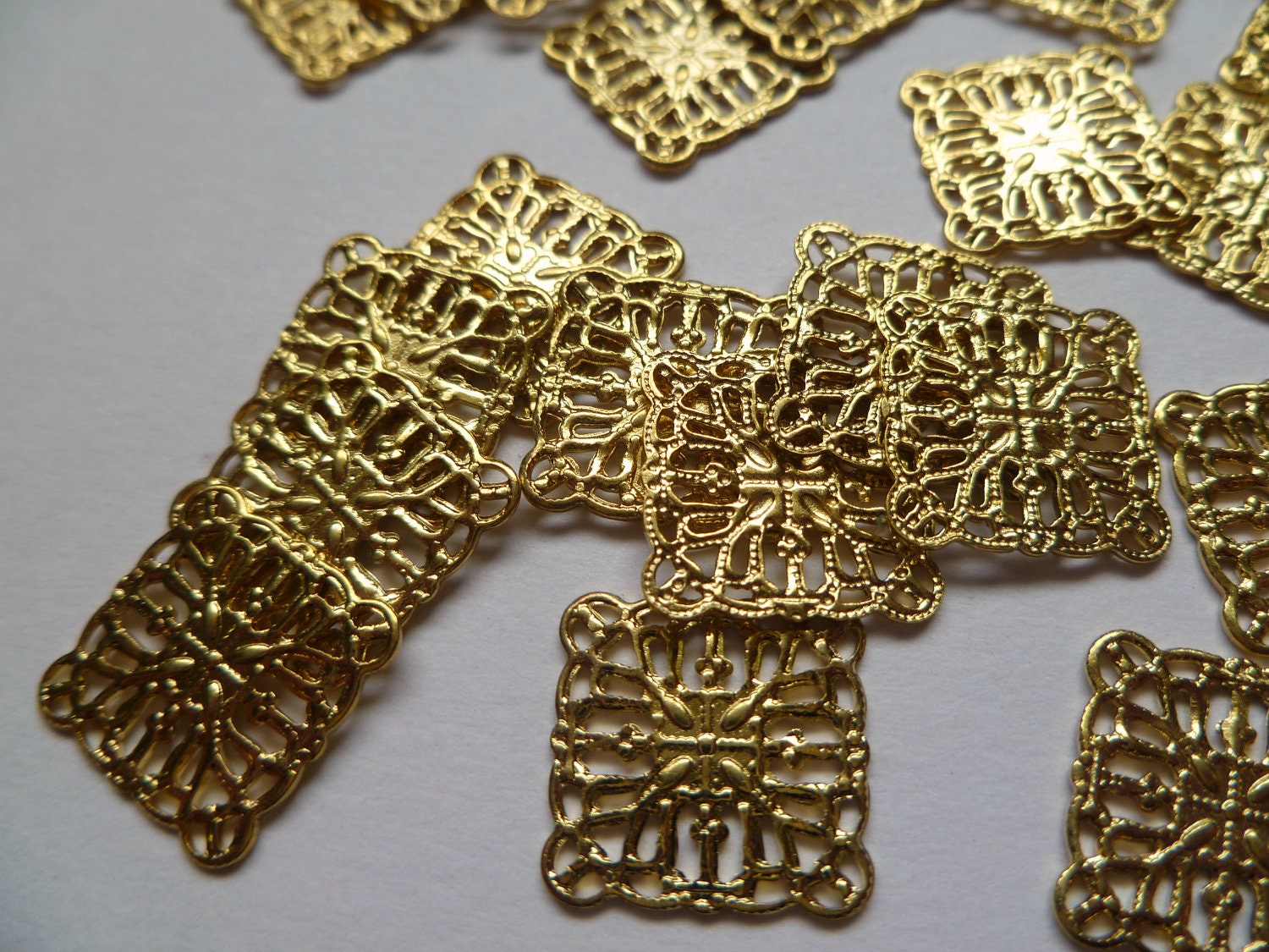 Filigree Components 11mm square stamping- pkg of 25