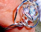 AMILIE. AB swarovski crystal and silver wire doodle ring .size 8