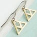 Geometric Triangle Earrings - Mod Brass Gold Geometry