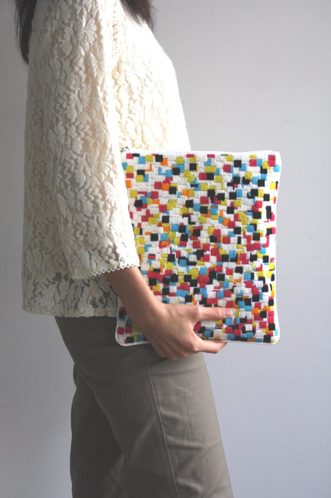 needlepoint zipper clutch / COLOR