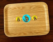 Serving Tray with Three Cats