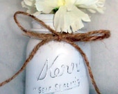 Mason Jars Hand-painted and distressed in a Variety of Colors for Weddings, Centerpieces, Flowers, Candles